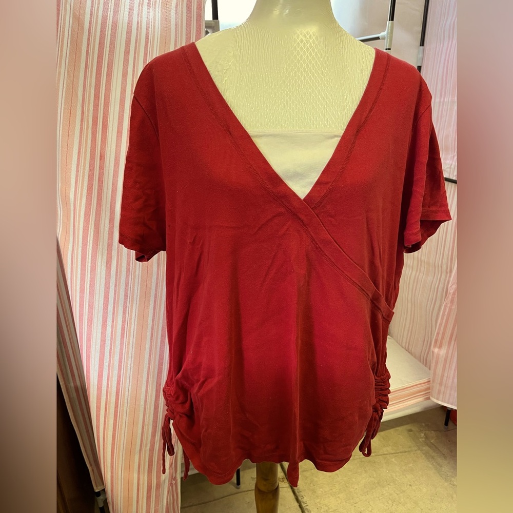 Soft red knit top
